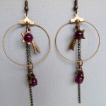 boucles d'oreilles prune or les etoiles de léo
