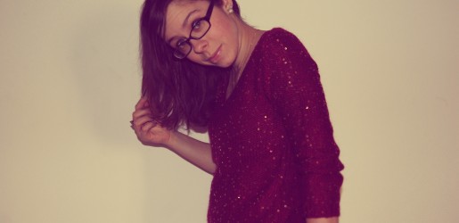 pull à sequin lie-de-vin