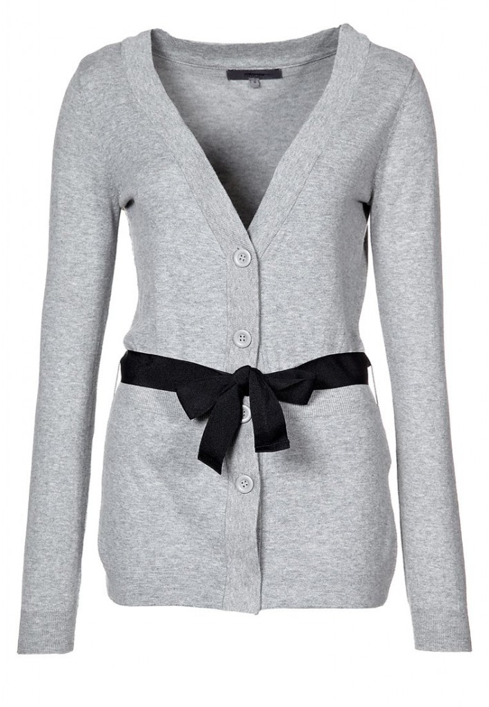 gilet long noeud gris