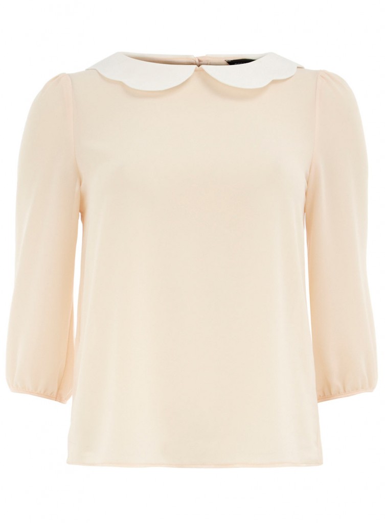 blouse col claudine nude