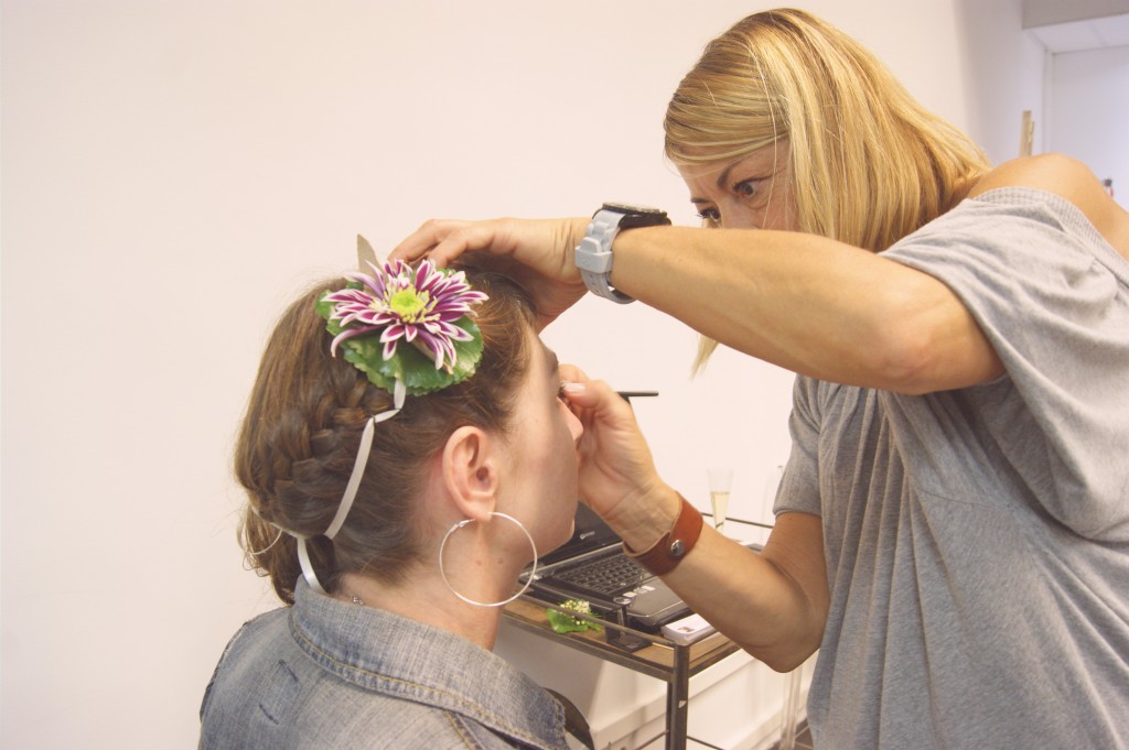 transhair coiffure headband fleurs mariage