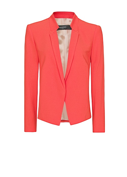 Veste Blazer Femme Mena Motif Léopard Orange Et Noir – Coupe Droite, Col Châle, 100% Viscose Doublée