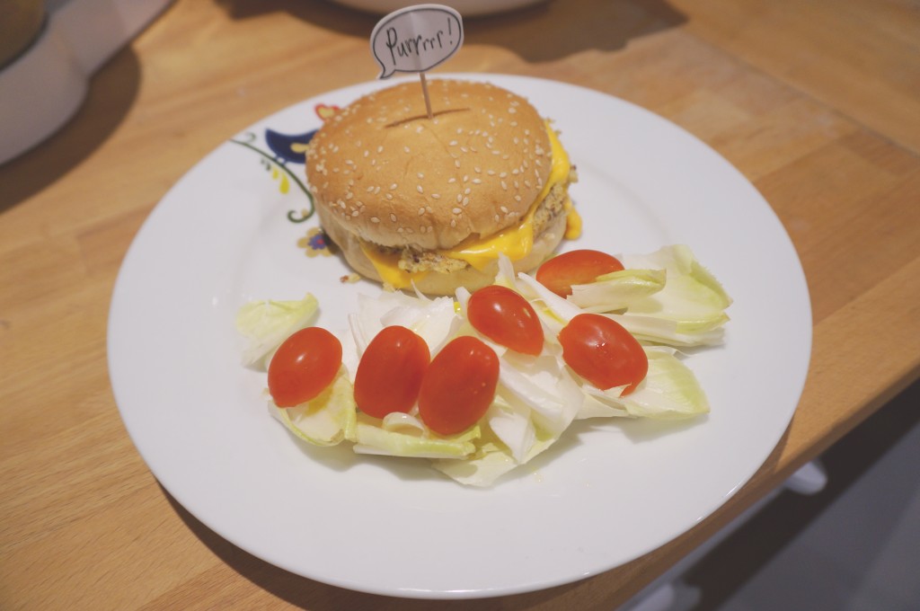 Mon cheeseburger végétarien