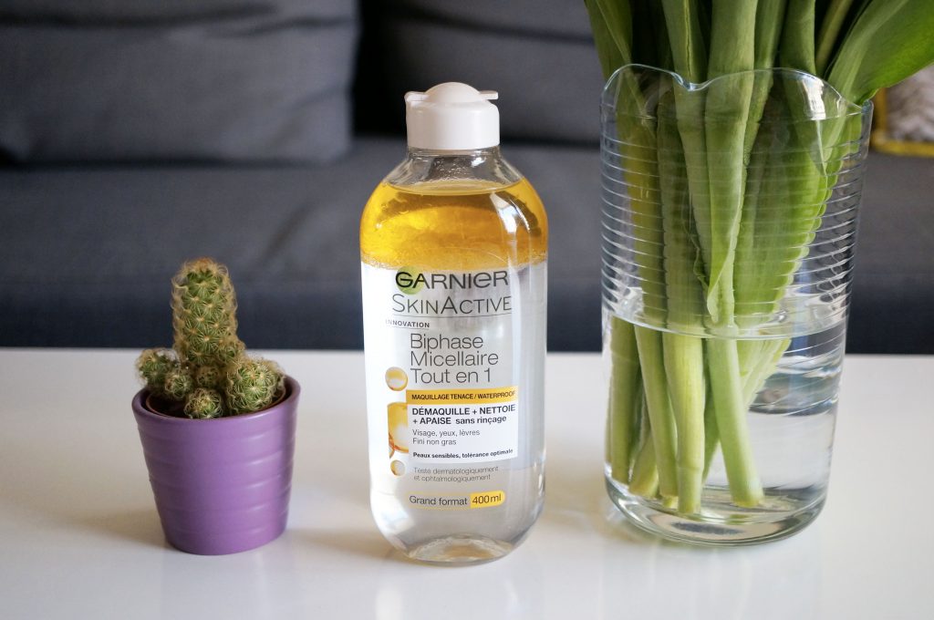 démaquillant biphase micellaire garnier