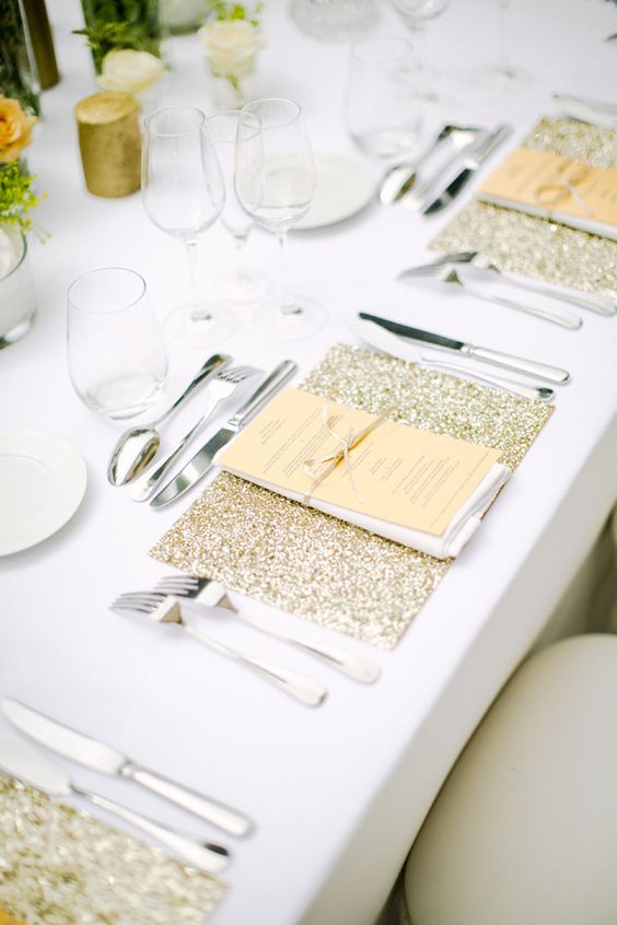 déco de table à paillettes