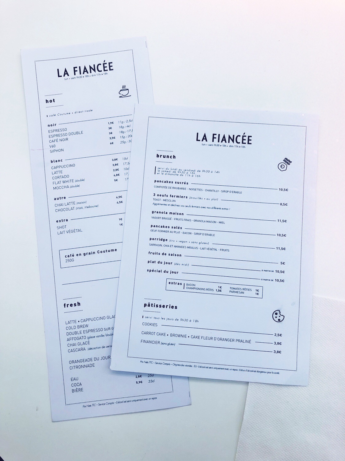 menu la fiancée marseille