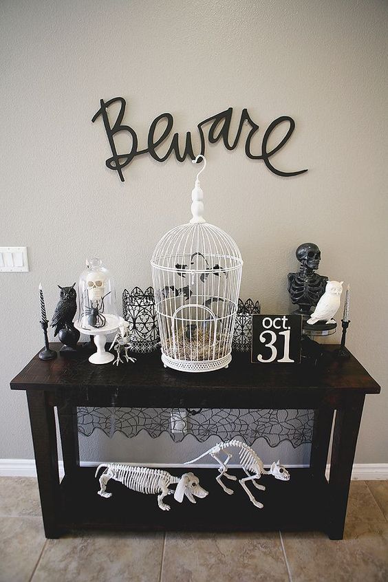 chic halloween curiosity cabinet