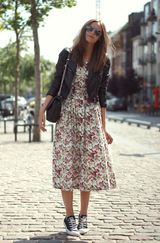 look avec robe fleurie