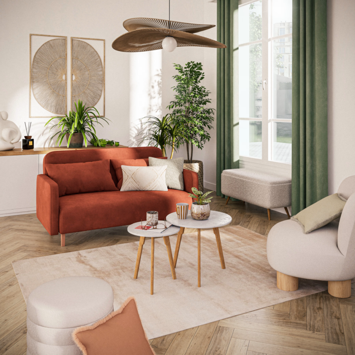 canape-en-velours-orange-maisons-du-monde
