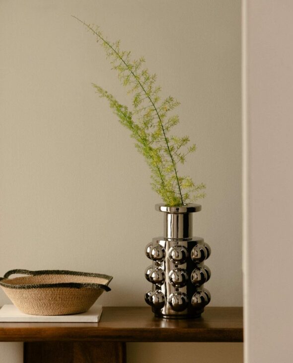 grand vase argenté pas cher