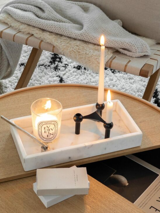 plateau décoratif en marbre