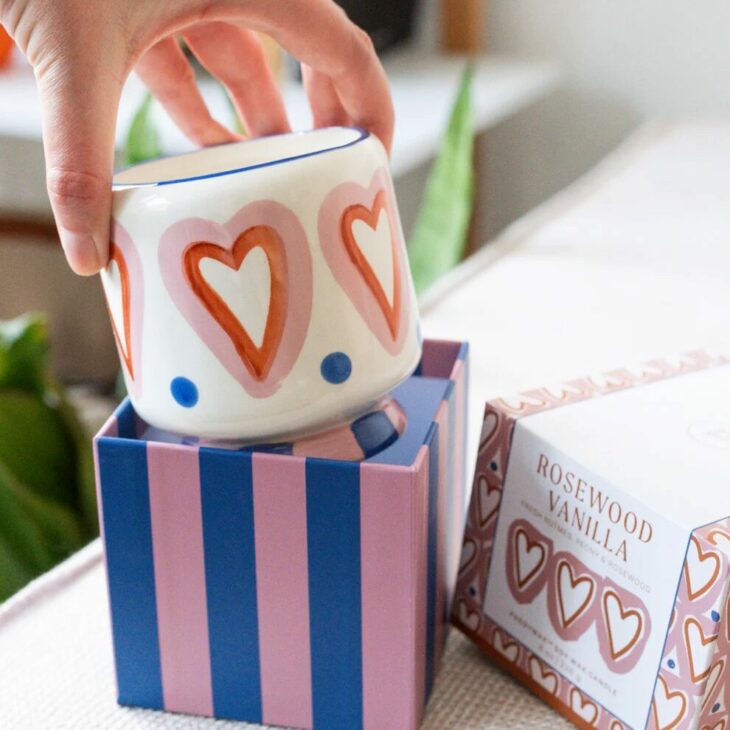 bougie en céramique peinte à la main