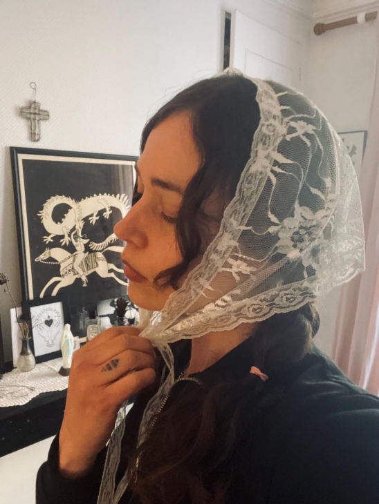 fichu ou bandana en dentelle