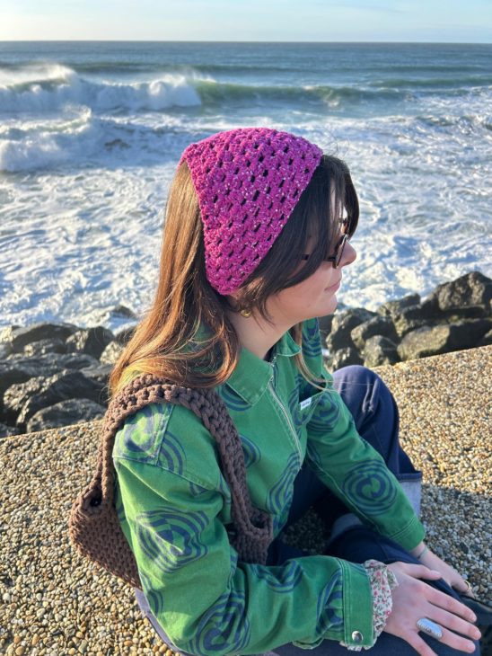 bandana en crochet style années 2000