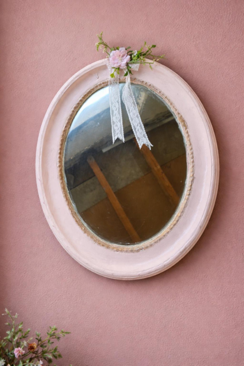 miroir ovale style shabby chic vintage