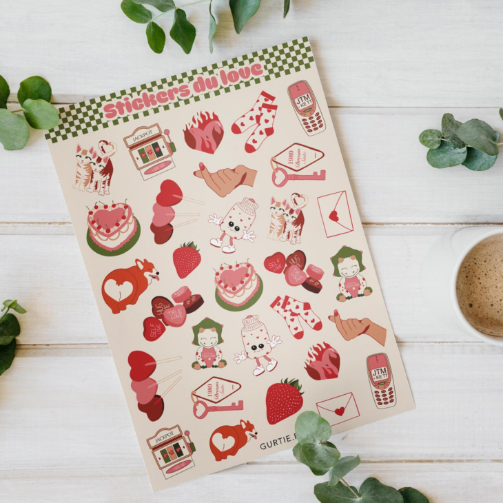 planche de stickers mignons sur etsy