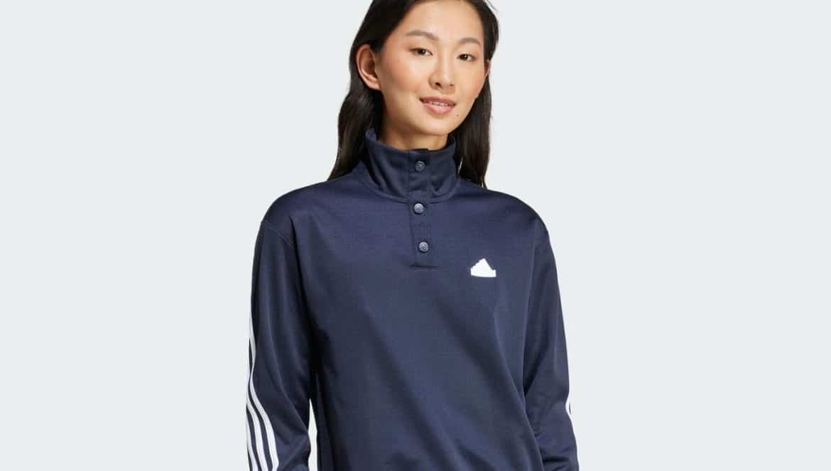 Veste de survêtement 3 bandes enveloppantes et boutons pression Iconic